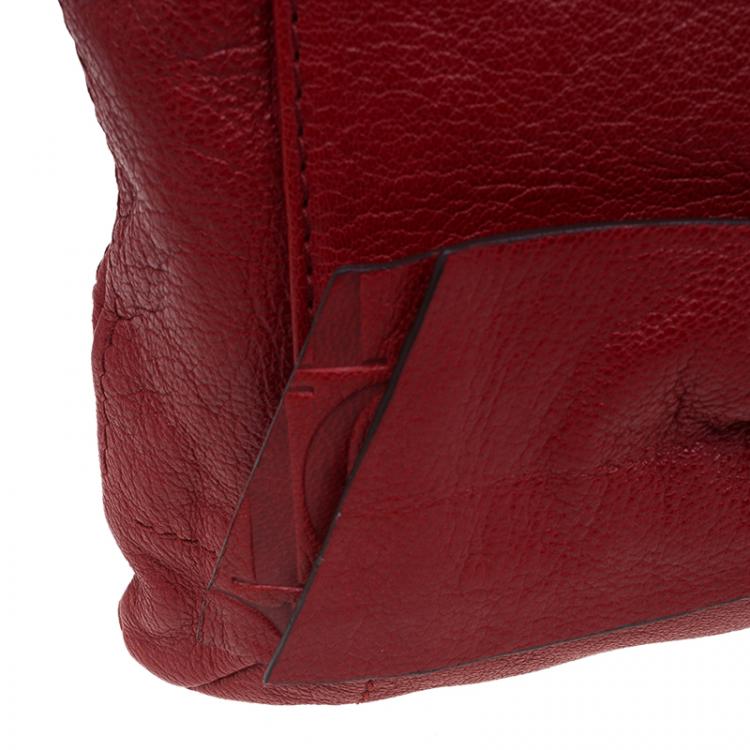 Pre Owned Carolina Herrera Red Leather Audrey Shoulder Bag