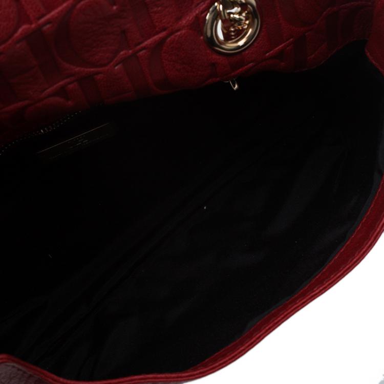 Pre Owned Carolina Herrera Red Leather Audrey Shoulder Bag