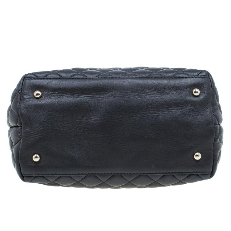 Pre Owned Carolina Herrera Black Quilted Leather Tote