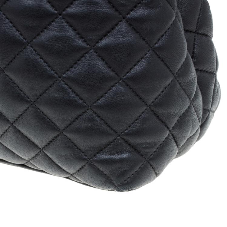 Pre Owned Carolina Herrera Black Quilted Leather Tote