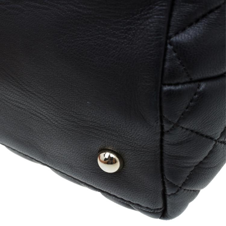 Pre Owned Carolina Herrera Black Quilted Leather Tote