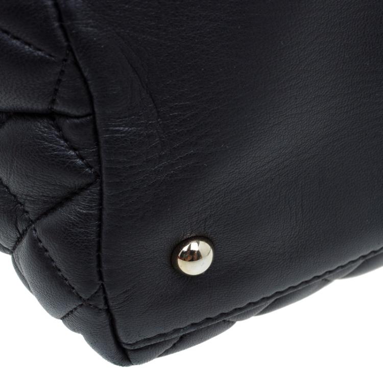 Pre Owned Carolina Herrera Black Quilted Leather Tote