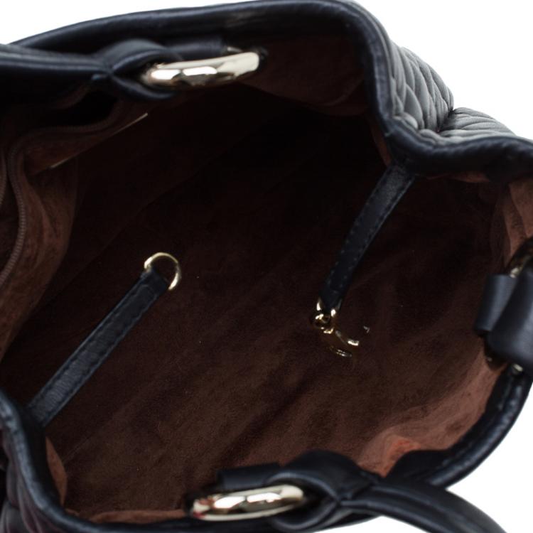 Pre Owned Carolina Herrera Black Quilted Leather Tote