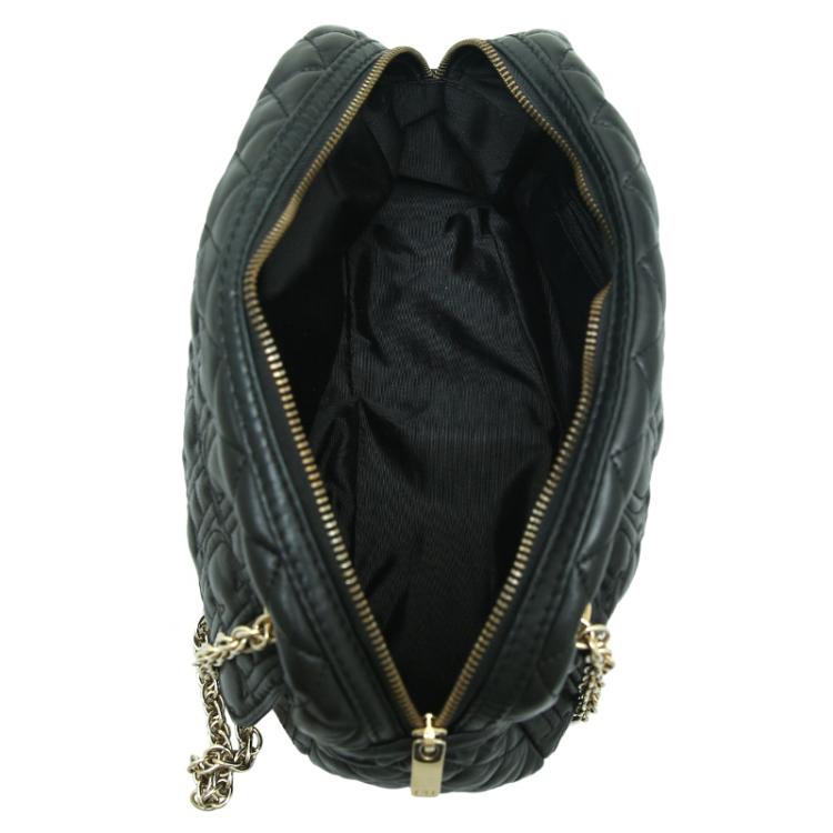 Pre Owned Carolina Herrera Black Quilted Leather Chain Shoulder Bag