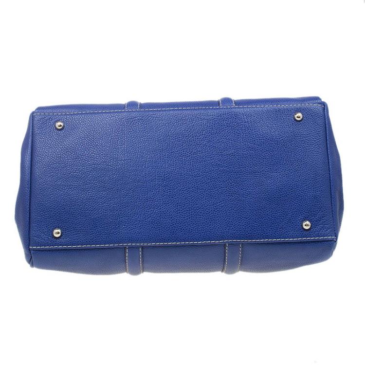 Pre Owned Carolina Herrera Blue Leather Matteo Tote