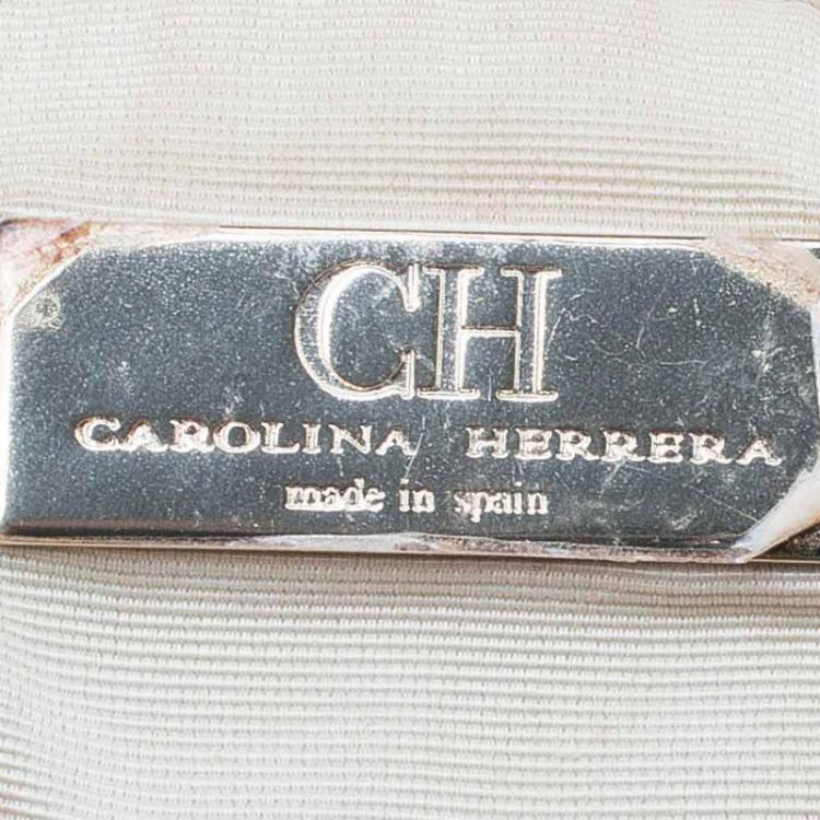 Pre Owned Carolina Herrera Red Embossed Leather Bow Bucket Shoulder Bag