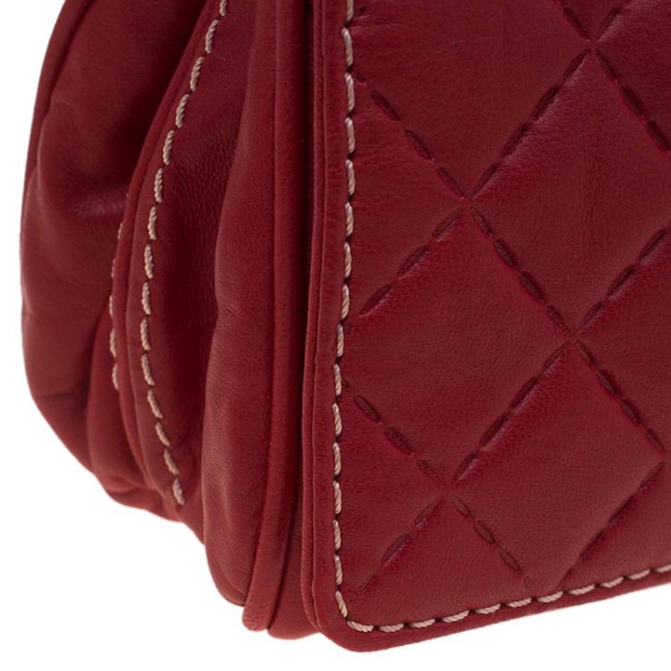 Pre Owned  Carolina Herrera Red Quilted Leather Clutch
