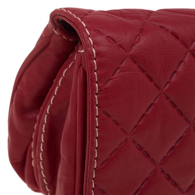 Pre Owned  Carolina Herrera Red Quilted Leather Clutch
