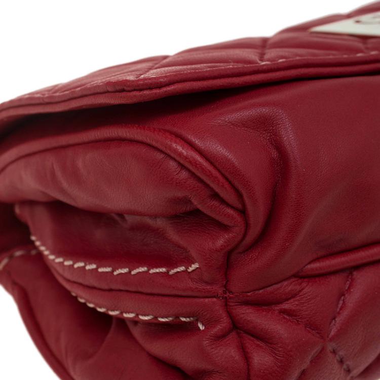 Pre Owned  Carolina Herrera Red Quilted Leather Clutch