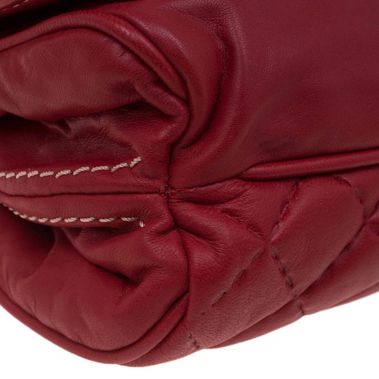 Pre Owned  Carolina Herrera Red Quilted Leather Clutch