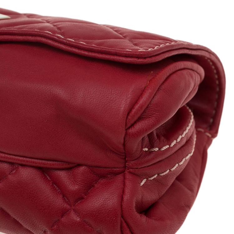 Pre Owned  Carolina Herrera Red Quilted Leather Clutch