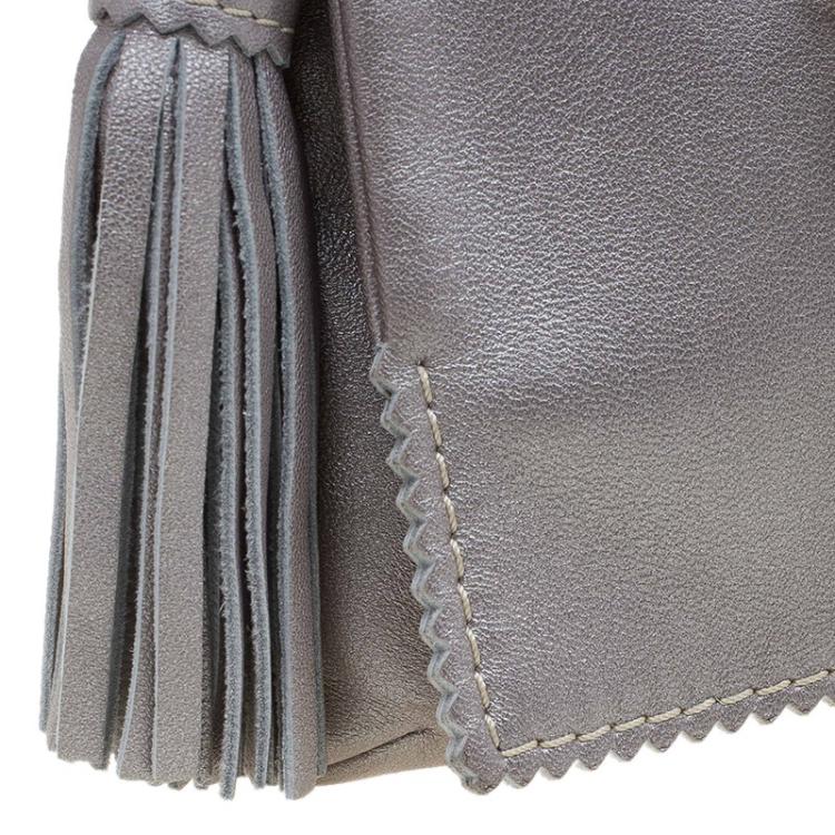 Pre Owned Carolina Herrera Grey Leather Chain Triana Shoulder bag