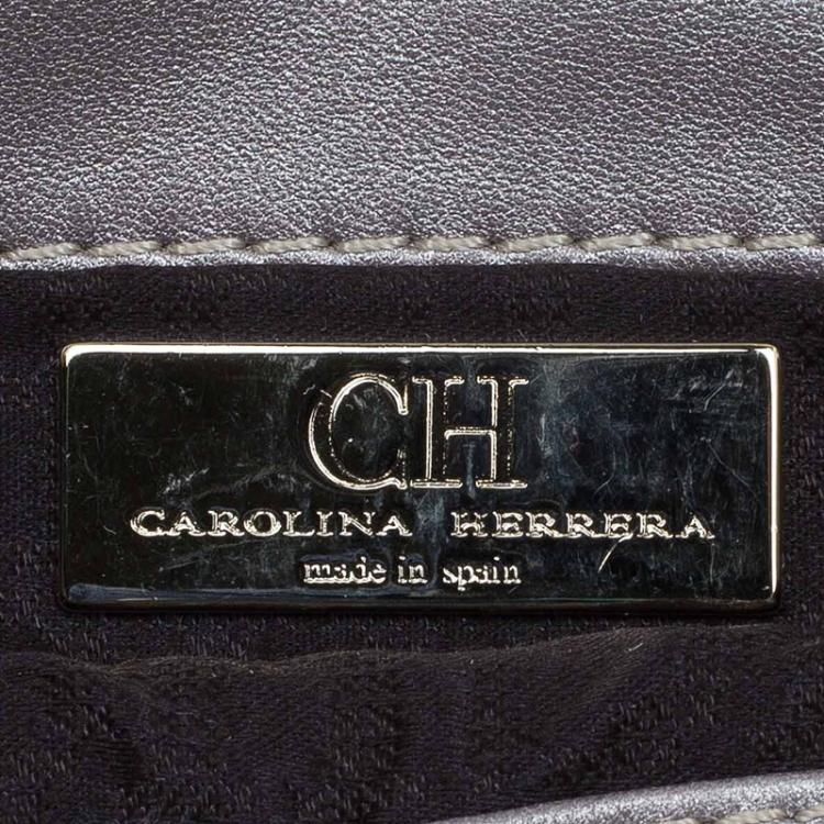 Pre Owned Carolina Herrera Grey Leather Chain Triana Shoulder bag