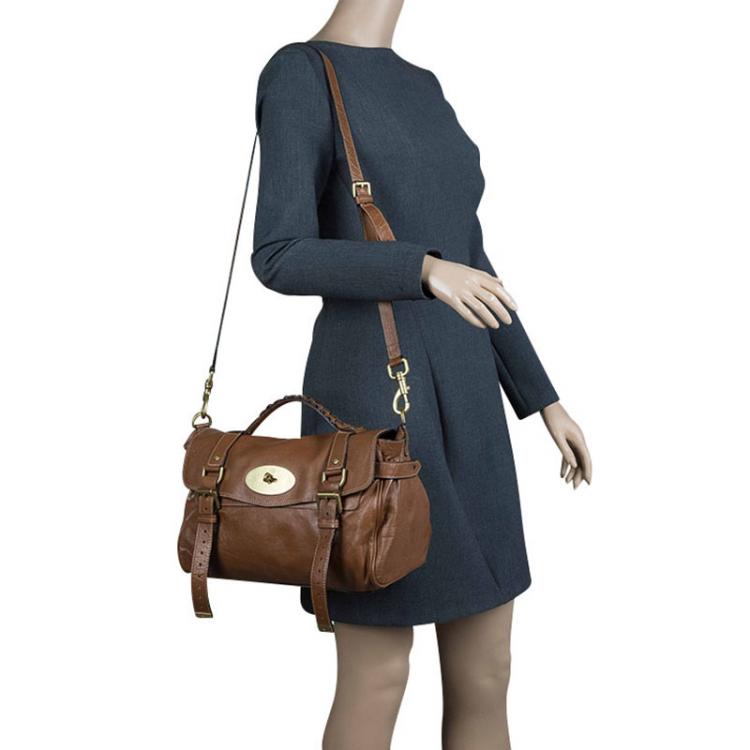 Pre Owned Mulberry Brown Leather Alexa Shoulder Bag