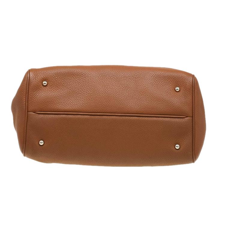 Pre Owned Carolina Herrera Brown Leather Tote 