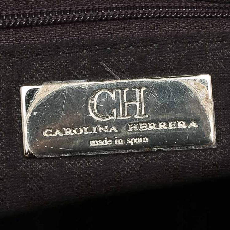 Pre Owned Carolina Herrera Brown Leather Tote 