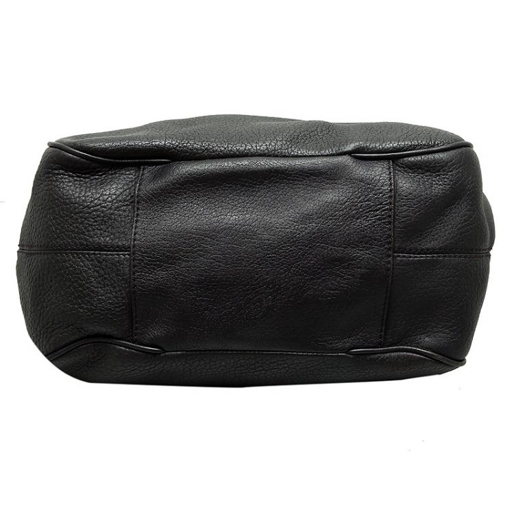 Pre Owned Carolina Herrera Black Pebbled Leather Hobo