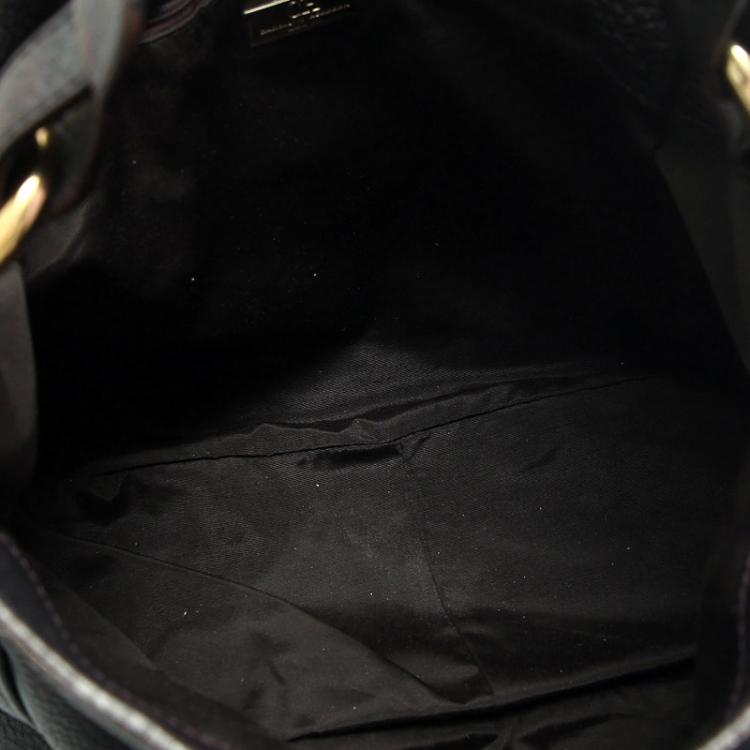 Pre Owned Carolina Herrera Black Pebbled Leather Hobo