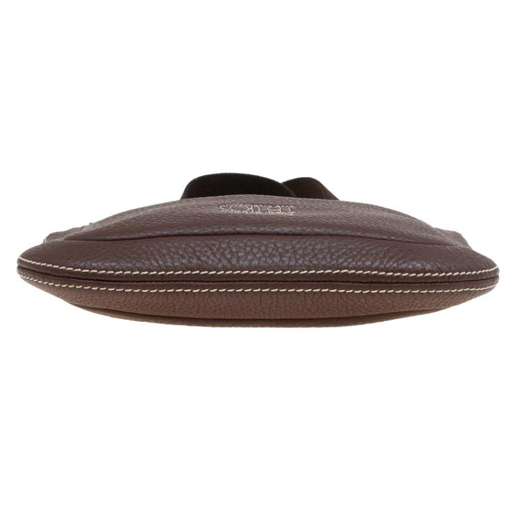 Pre Owned Carolina Herrera Brown Leather Crossbody Bag