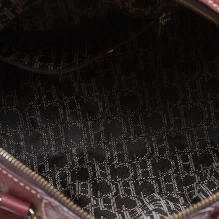 Pre Owned Carolina Herrera Red Leather Boston Bag