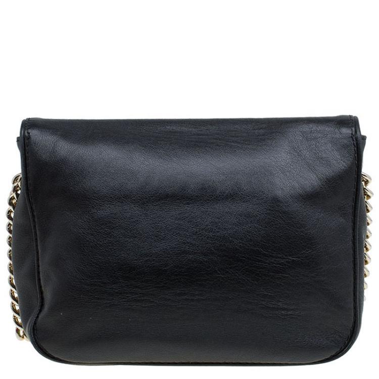 Pre Owned Carolina Herrera Black Leather New Baltazar Shoulder Bag