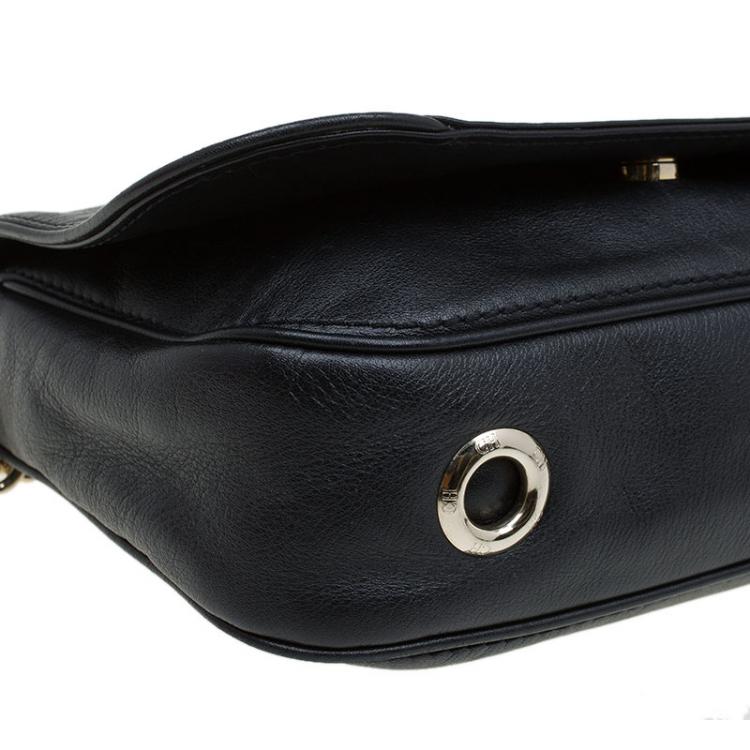 Pre Owned Carolina Herrera Black Leather New Baltazar Shoulder Bag