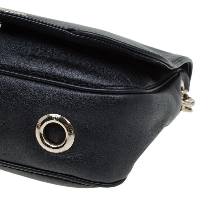 Pre Owned Carolina Herrera Black Leather New Baltazar Shoulder Bag