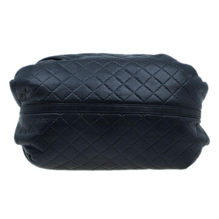 Pre Owned Carolina Herrera Black Leather Quilted Chain Satchel