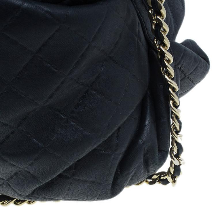 Pre Owned Carolina Herrera Black Leather Quilted Chain Satchel