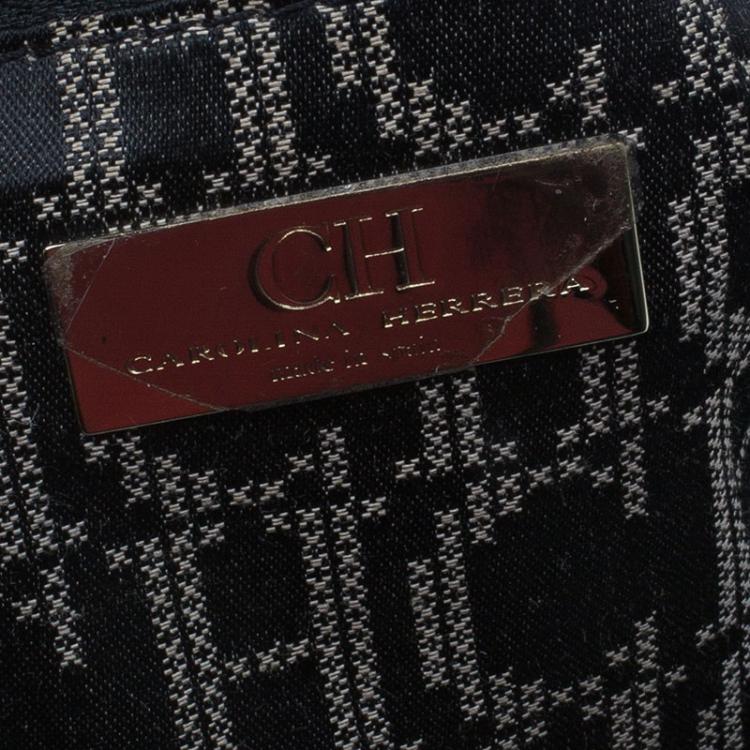 Pre Owned Carolina Herrera Black Leather Quilted Chain Satchel