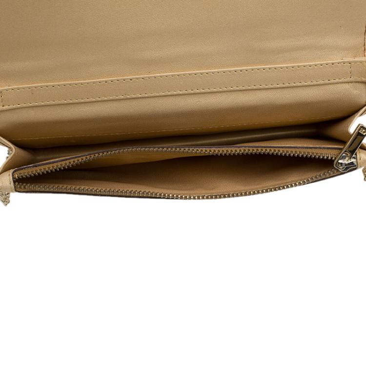 Pre Owned Carolina Herrera Gold Python Chain Clutch