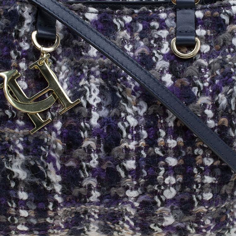Pre Owned Carolina Herrera Tri Color Tweed Tote