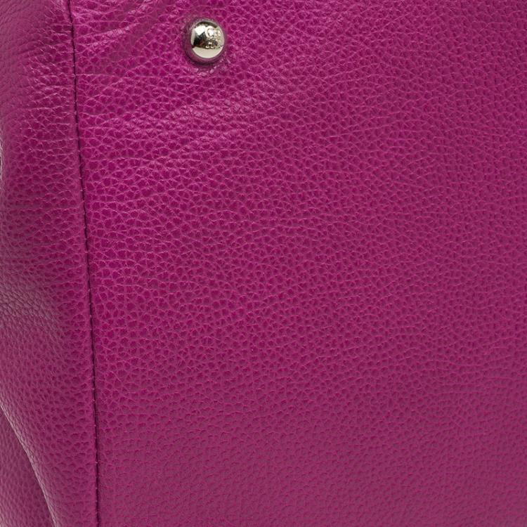 Pre Owned Carolina Herrera Magenta Leather Matteo Satchel