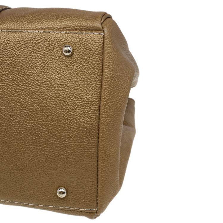 Pre Owned Carolina Herrera Gold Leather Matteo Satchel