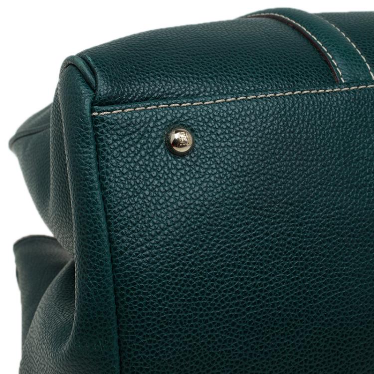 Pre Owned Carolina Herrera Dark Green Leather Matteo Tote