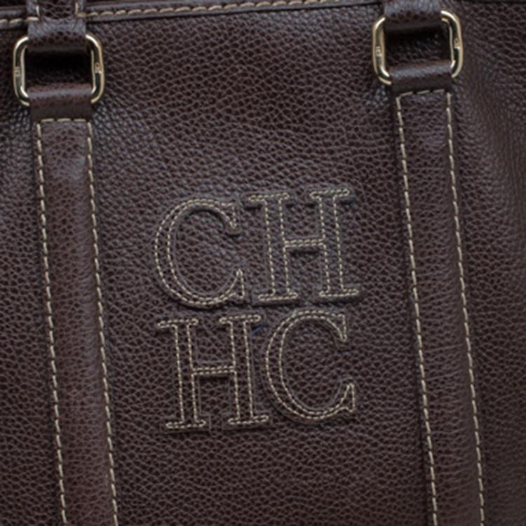 Pre Owned Carolina Herrera Brown Leather Matteo Tote