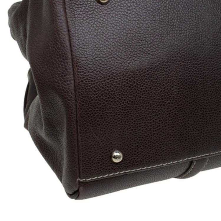 Pre Owned Carolina Herrera Brown Leather Matteo Tote