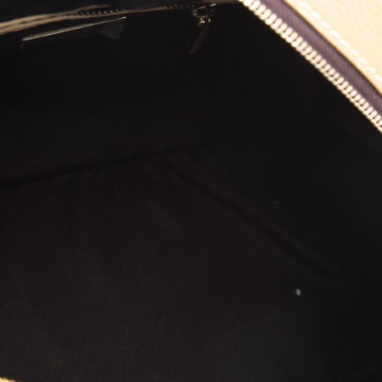 Pre Owned Carolina Herrera Copper Brown Leather Satchel