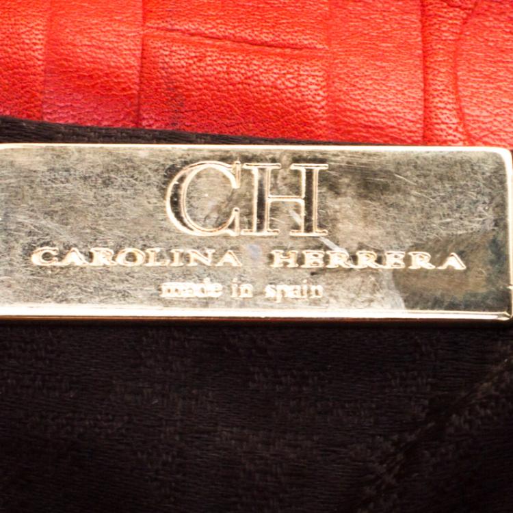 Pre Owned Carolina Herrera Red Leather New Baltazar Flap Bag