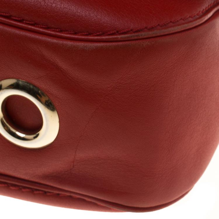 Pre Owned Carolina Herrera Red Leather New Baltazar Flap Bag