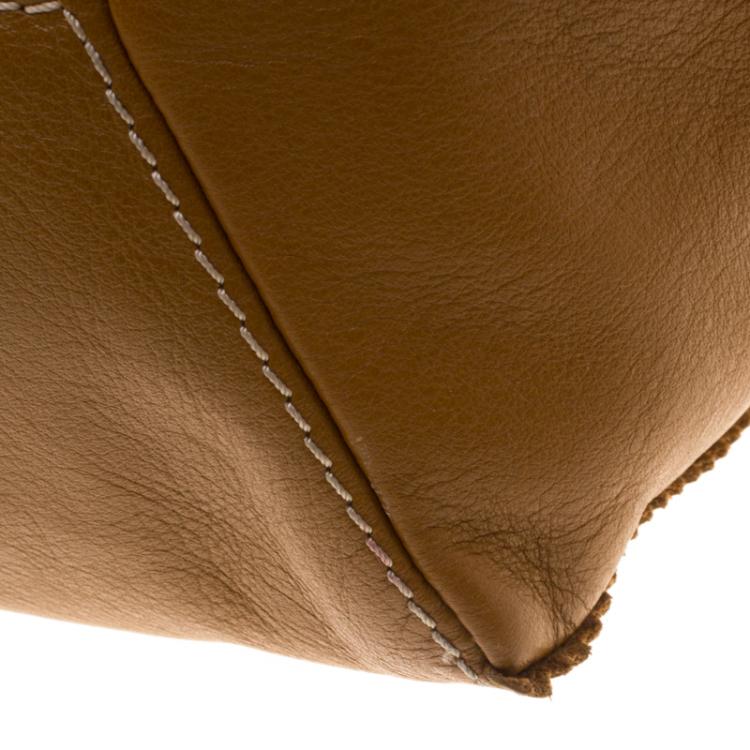 Pre Owned Carolina Herrera Tan Leather Shopping Tote