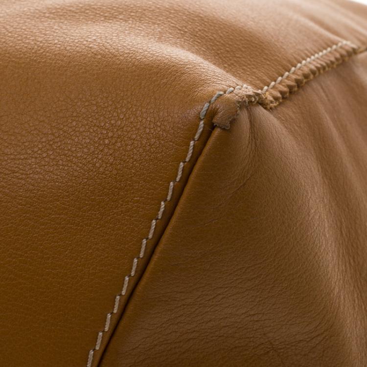 Pre Owned Carolina Herrera Tan Leather Shopping Tote