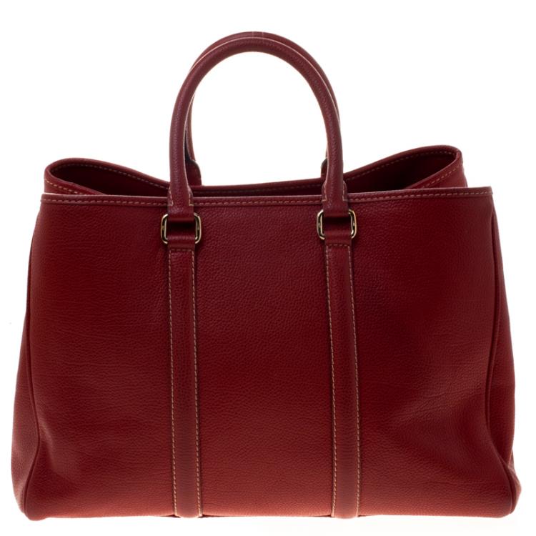 Pre Owned Carolina Herrera Red Leather Matteo Tote
