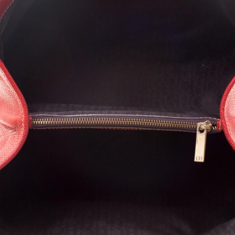 Pre Owned Carolina Herrera Red Leather Matteo Tote