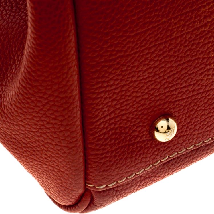 Pre Owned Carolina Herrera Red Leather Matteo Tote