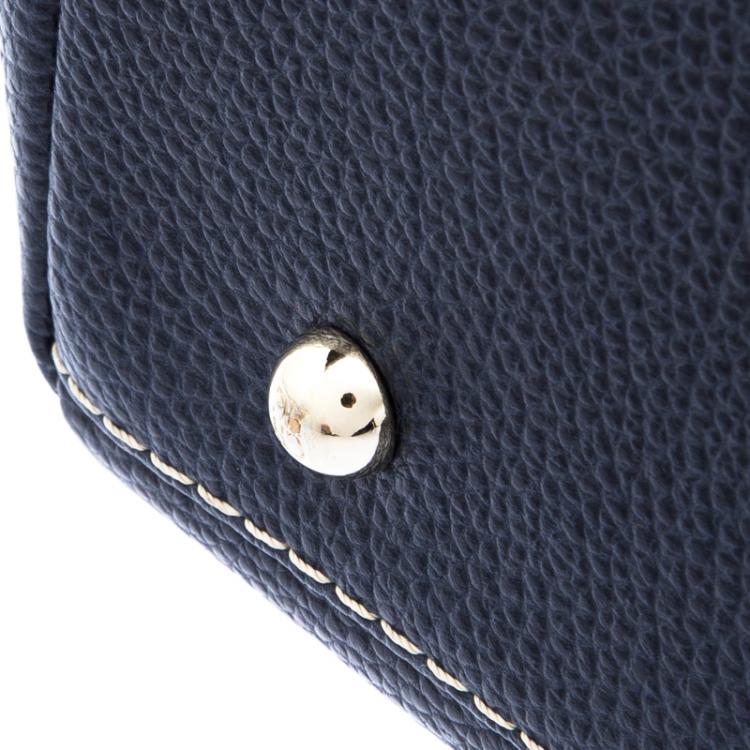 Pre Owned Carolina Herrera Dark Blue Leather Matteo Tote