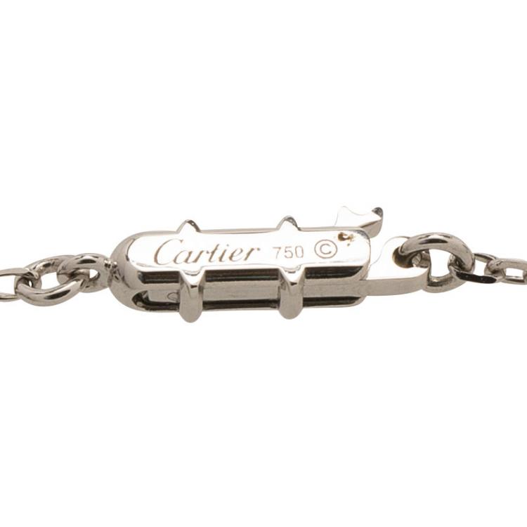 Pre Owned Cartier Caresse D'orchidees Par Cartier Diamonds, Onyx and White Gold Necklace