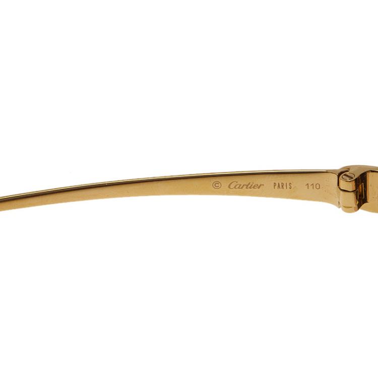 Pre Owned Cartier Gold Panthere De Cartier Shield Sunglasses
