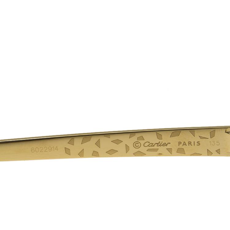 Pre Owned Cartier Brown Panthère De Cartier Sunglasses