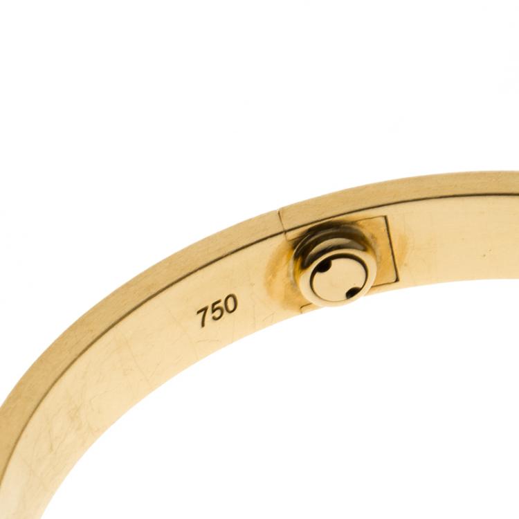 Pre Owned Cartier Love 4 Diamonds & 18k Yellow Gold Bracelet 17cm